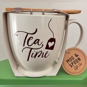 Elegant Tea Mug With Bamboo Spoon Gift Set